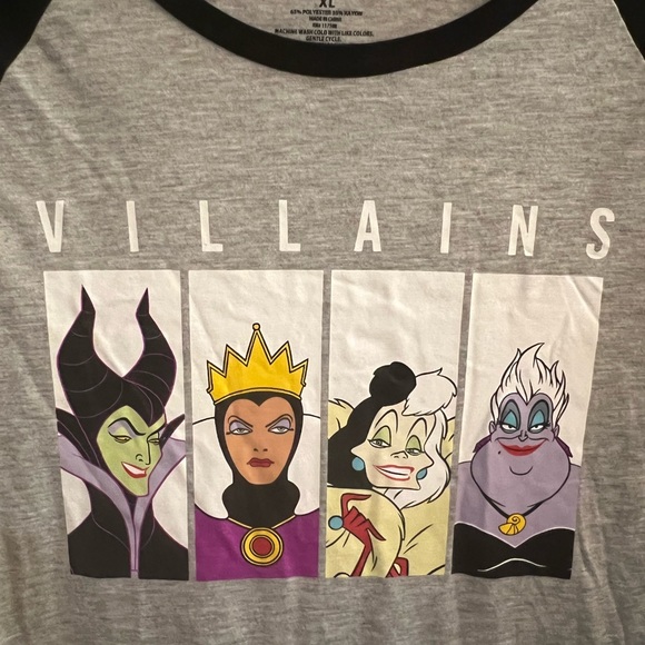 Disney Villains Queens raglan baseball tee Size XL Halloween - Picture 3 of 5